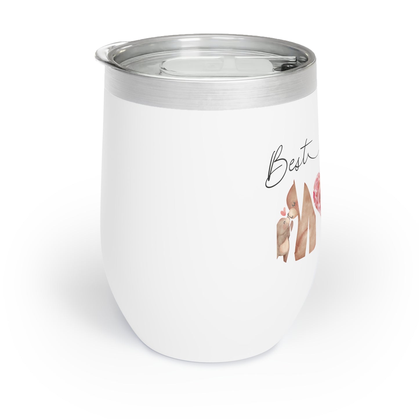Chill Wine Tumbler - Best Mom Heart Design, Unique Gift for Mothers Day, Wine Lover Tumblers, Relaxation Drinkware, Ideal for Celebrations